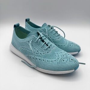 Cole Haan ZERØGRAND Wingtip Oxford Women’s Size 7B Aqua Knit Sneakers